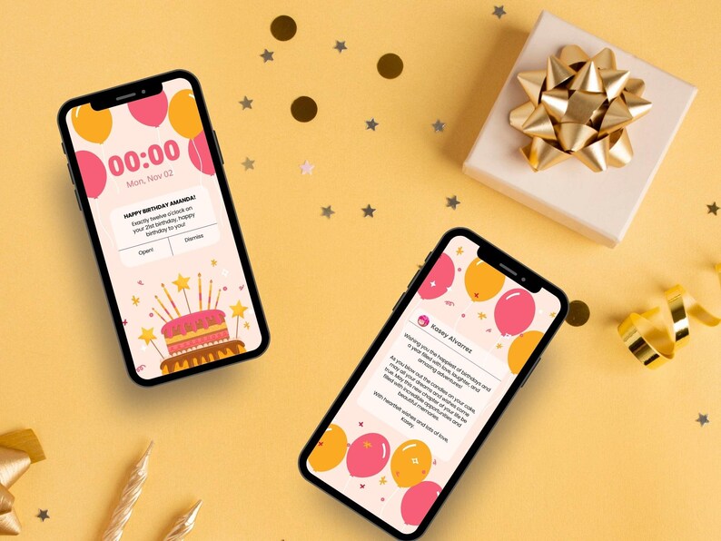 Editable Ecard Birthday Card Template, Ecard Animated Birthday Card Template for Mobile Phones, Video Card Ecard with Music, Editable Template Canva - Digital Download, Digital Gift Template, Digital Gift Card Template, Birthday Ecard with Music