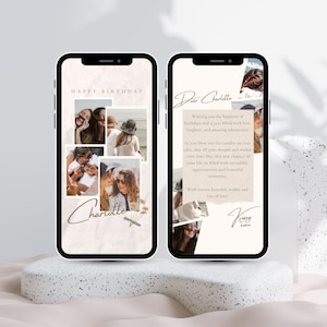 Editable Ecard Birthday Card Template, Ecard Animated Birthday Card Template for Mobile Phones, Collage Birthday Card with Music, Editable Template Canva - Digital Download, Collage Template Collage Birthday Collage Photo Frame Floral Birthday Card,
