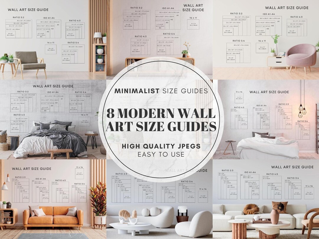 8 Wall Art Size Guide, Art Frame Size Comparison Chart, Wall Frame Size
