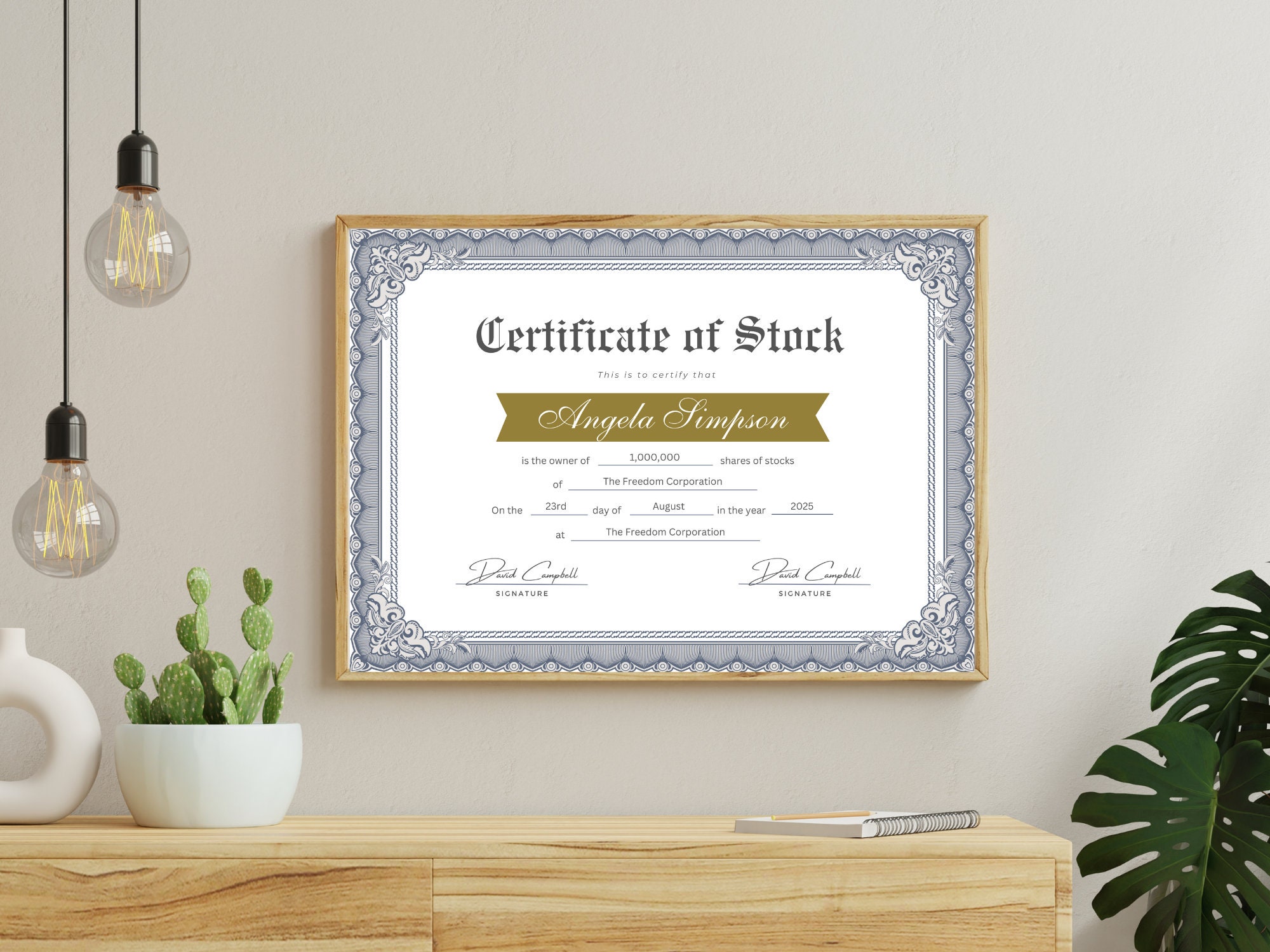 Editable Certificate of Stock Template, Printable Stock Certificate ...