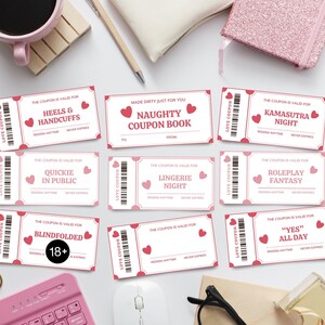 Editable Naughty Love Coupon Book for Him, Printable Valentines Day ...