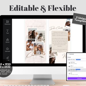 Editable Ecard Birthday Card Template, Ecard Animated Birthday Card Template for Mobile Phones, Collage Birthday Card with Music, Editable Template Canva - Digital Download, Collage Template Collage Birthday Collage Photo Frame Floral Birthday Card,