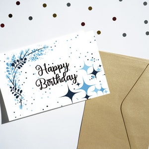 printable blue birthday card/the best gift for your dearest birthday/printable birthday card