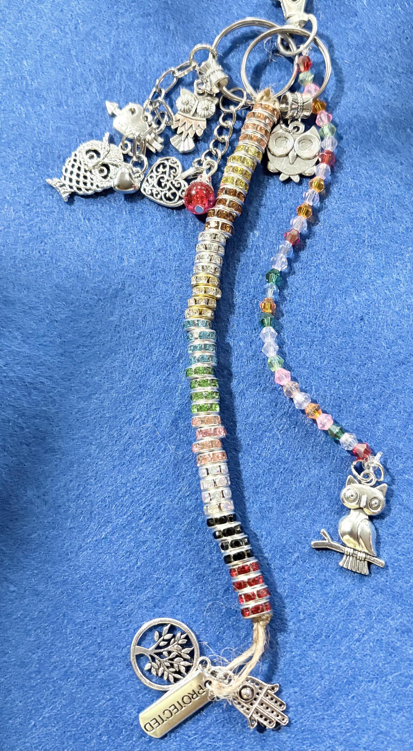 Owl Themed:Personalized Bag Charms for any Owl Lover.