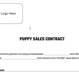 Sale Of Puppy / Dog Contract