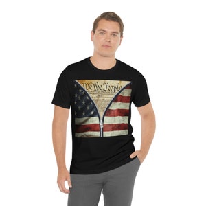 We The People Zipper | Patriotic TShirt, American Flag, Unisex T Shirt