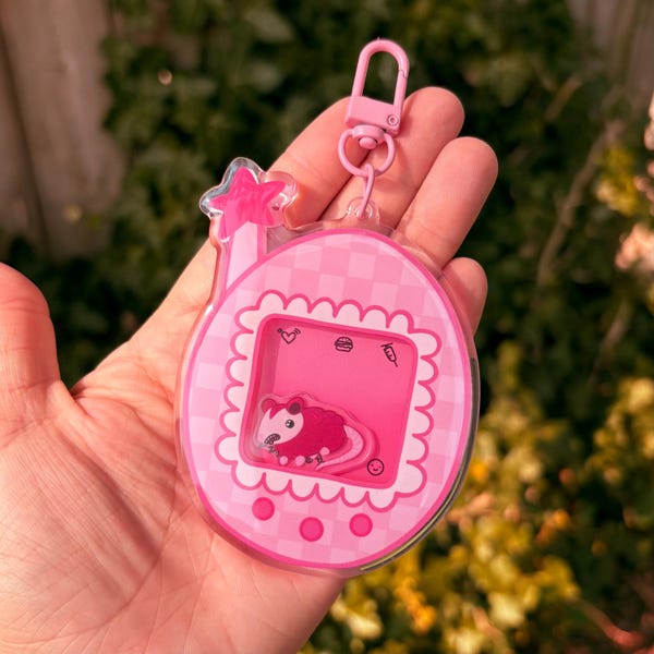 Pocket Possum Digital Pet Shaker Keychain