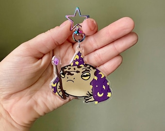 wizard frog acrylic keychain