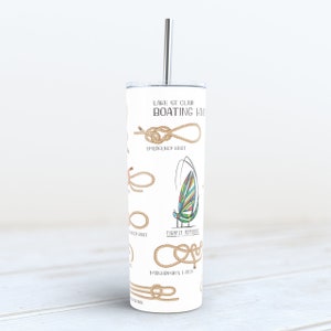 Boating Knots Style Tumbler with lid - 20oz Stainless Skinny Tumbler