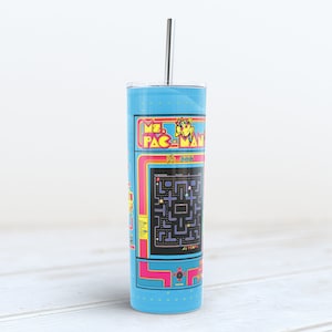 Classic Retro Arcade Ms Pac Man 3.0 Cup 20oz Skinny Tumbler