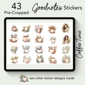 Digital Planner Sticker Goodnotes Coffee Journal Decoration Coffee Lover Digital Planning Coffee Theme Sticker Pack Gift for Planner digital