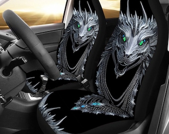 Chinese Dragon Rose Pattern Print Universal Fit Car Seat Cover main image 1