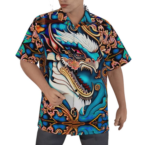 Chinese Dragon Character Print Men's Golf Shirts