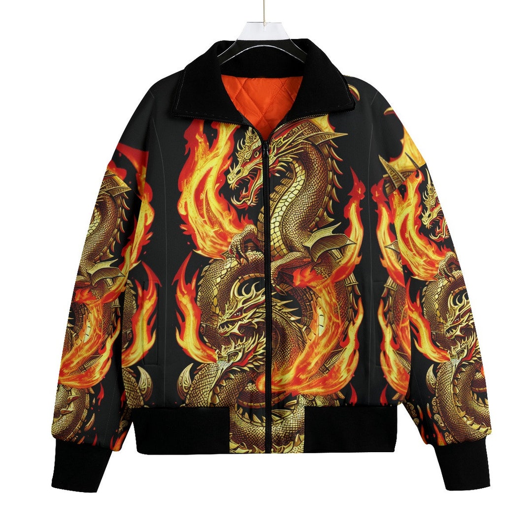 Dragon Bomber Jacket Asian Men's Gift Man's Tattoo Rockabilly Biker ...
