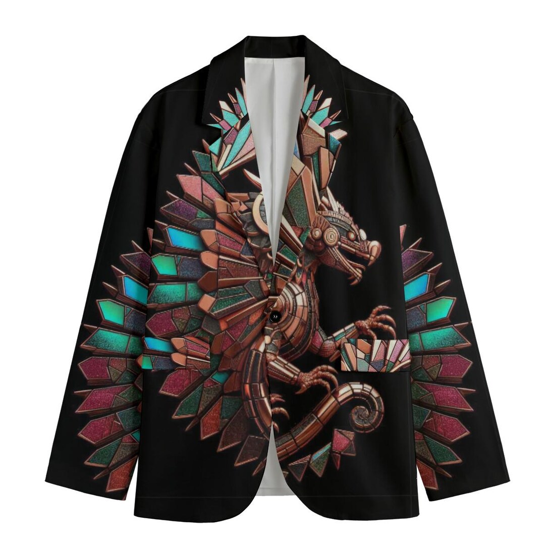 Shattered Glass Mexican Aztec Cotton Dragon Sport Coat Jacket Blazer ...