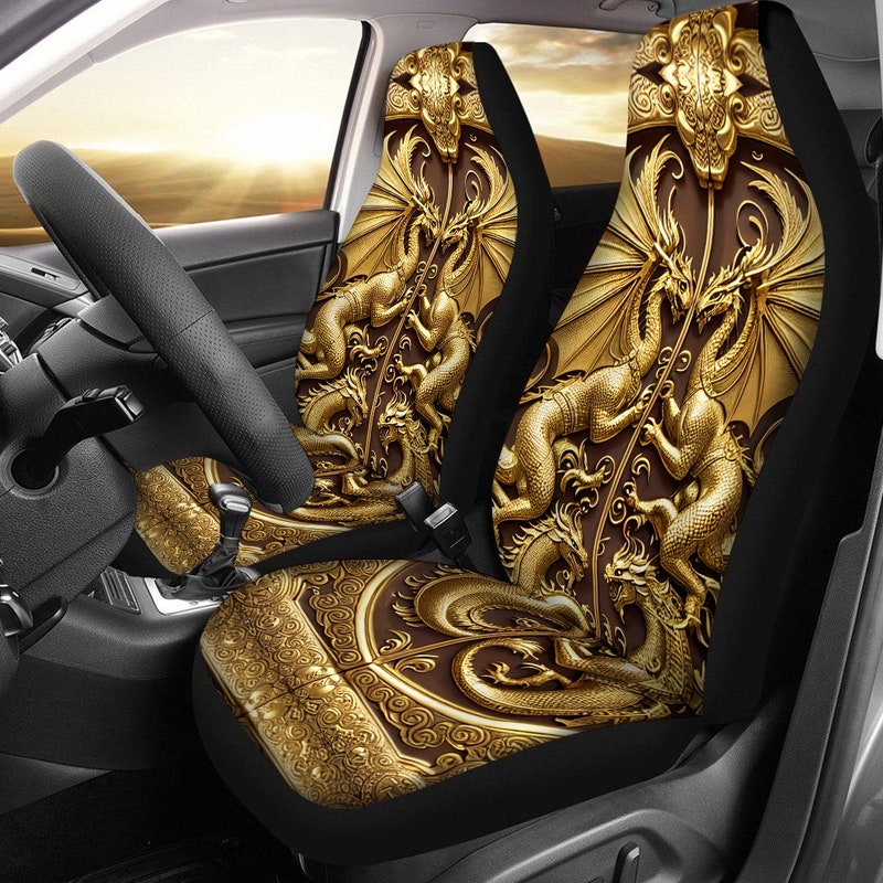 Geisha Japanese Dragon Print Pet Car Seat Cover main image 1