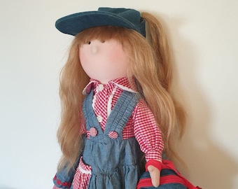 Soft Doll for Toddler 53 cm, Handmade doll, Rag doll,  Personalized gift , Custom textile doll, Fabric cloth doll, baby custom gift