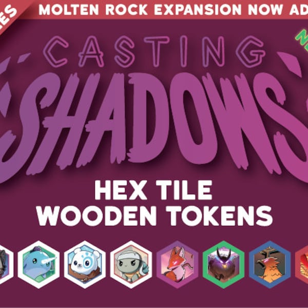Casting Shadows Hex Tile Referenz-Holztoken (Basis-, KSE-, Ice Storm- und Molten Rock-Erweiterungen)