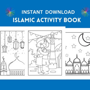 Islamic Activity Coloring Book for Kids Gift 27 Page Digital Download