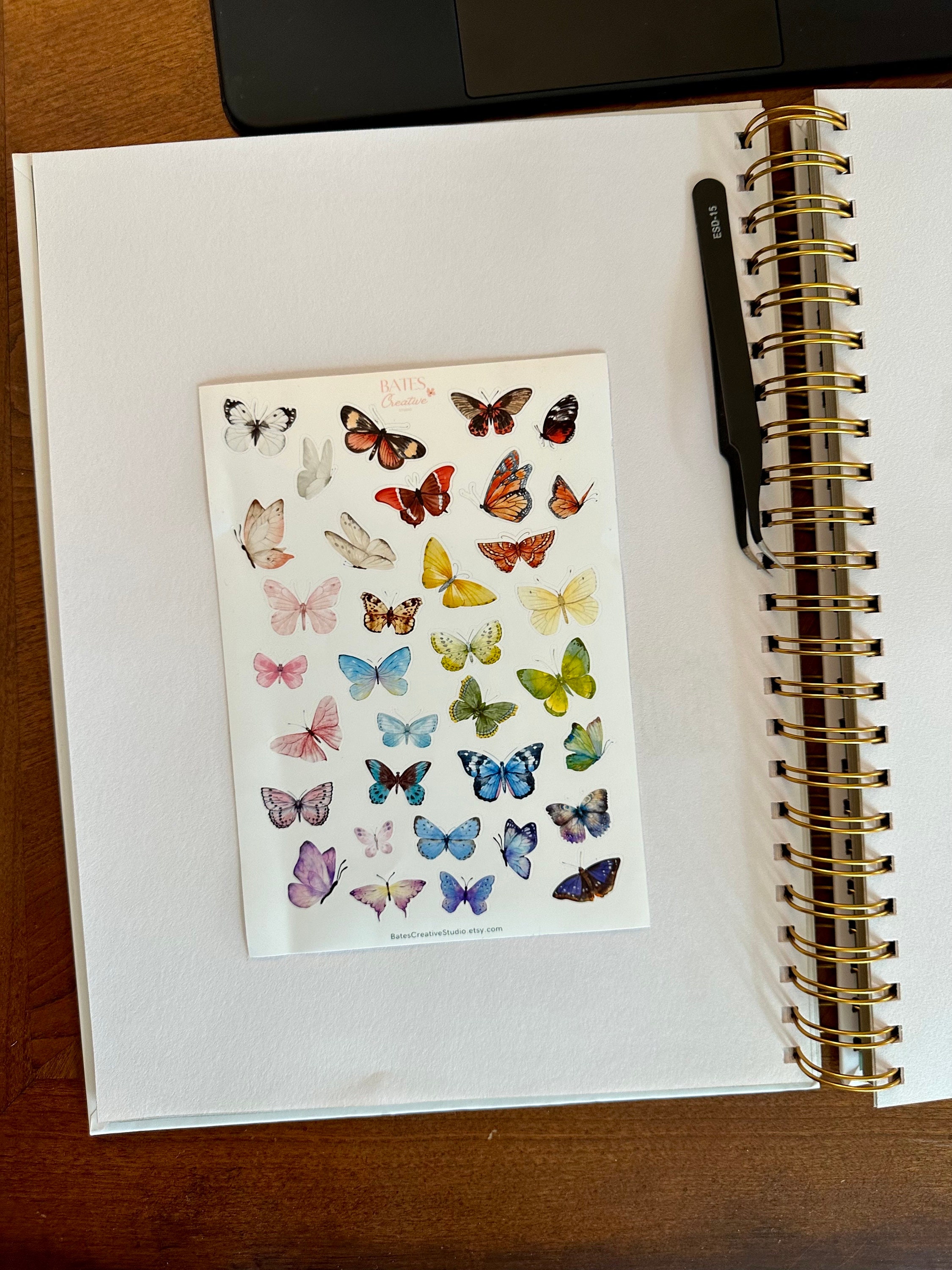 Sticker Sheet - Rainbow Watercolor Butterfly Stickers - Planner ...