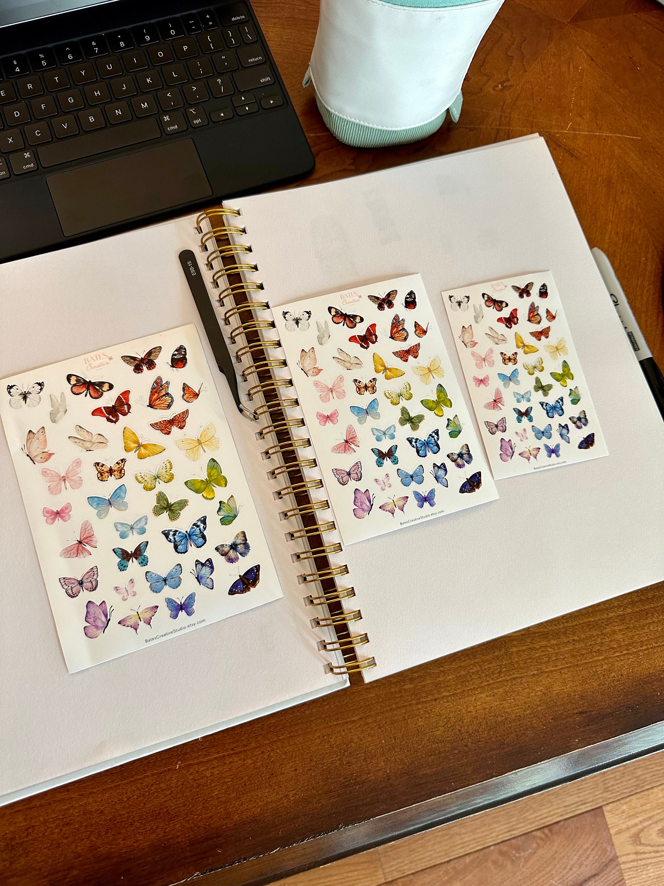 Sticker Sheet - Rainbow Watercolor Butterfly Stickers - Planner ...