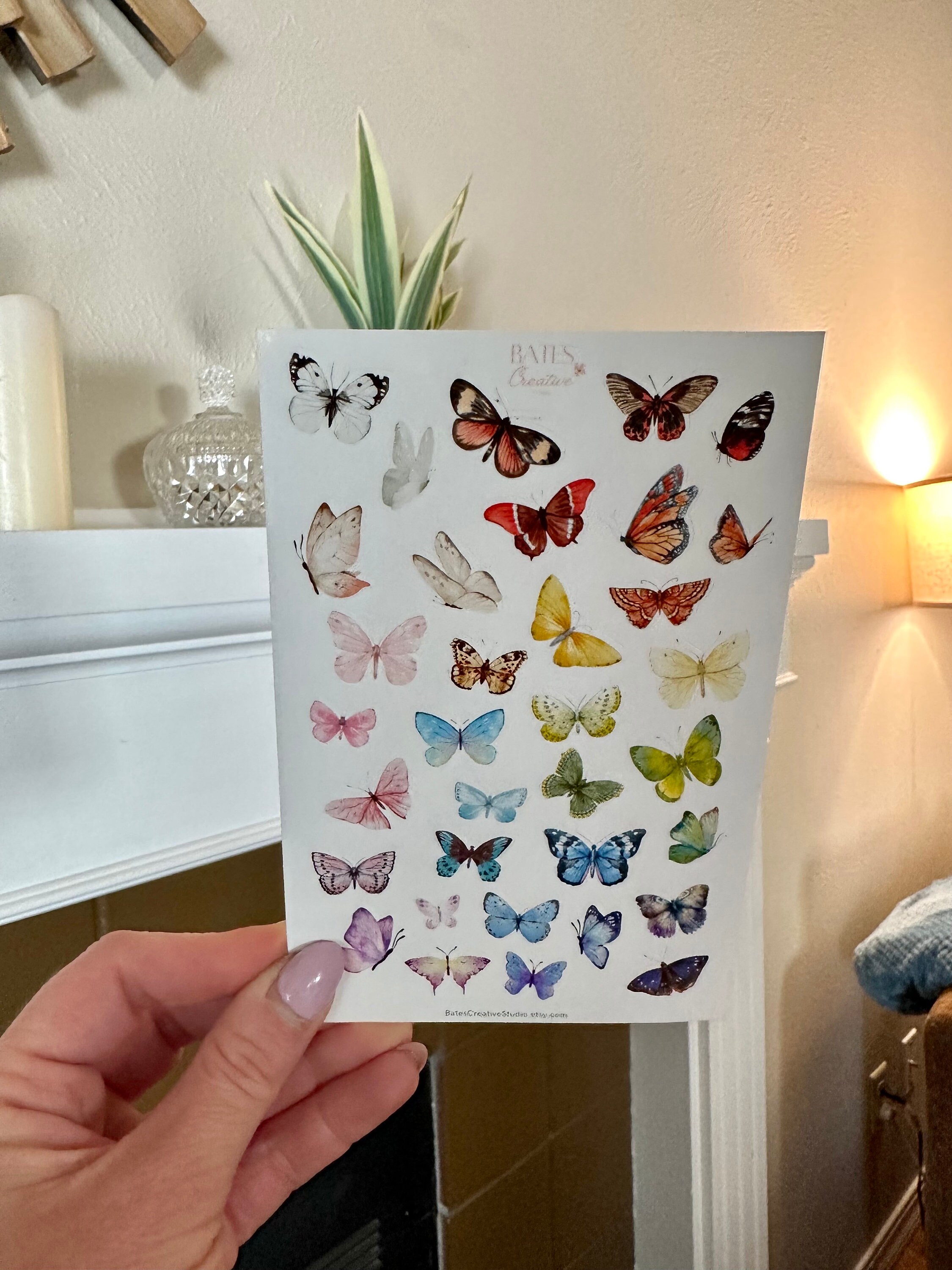 Sticker Sheet - Rainbow Watercolor Butterfly Stickers - Planner ...