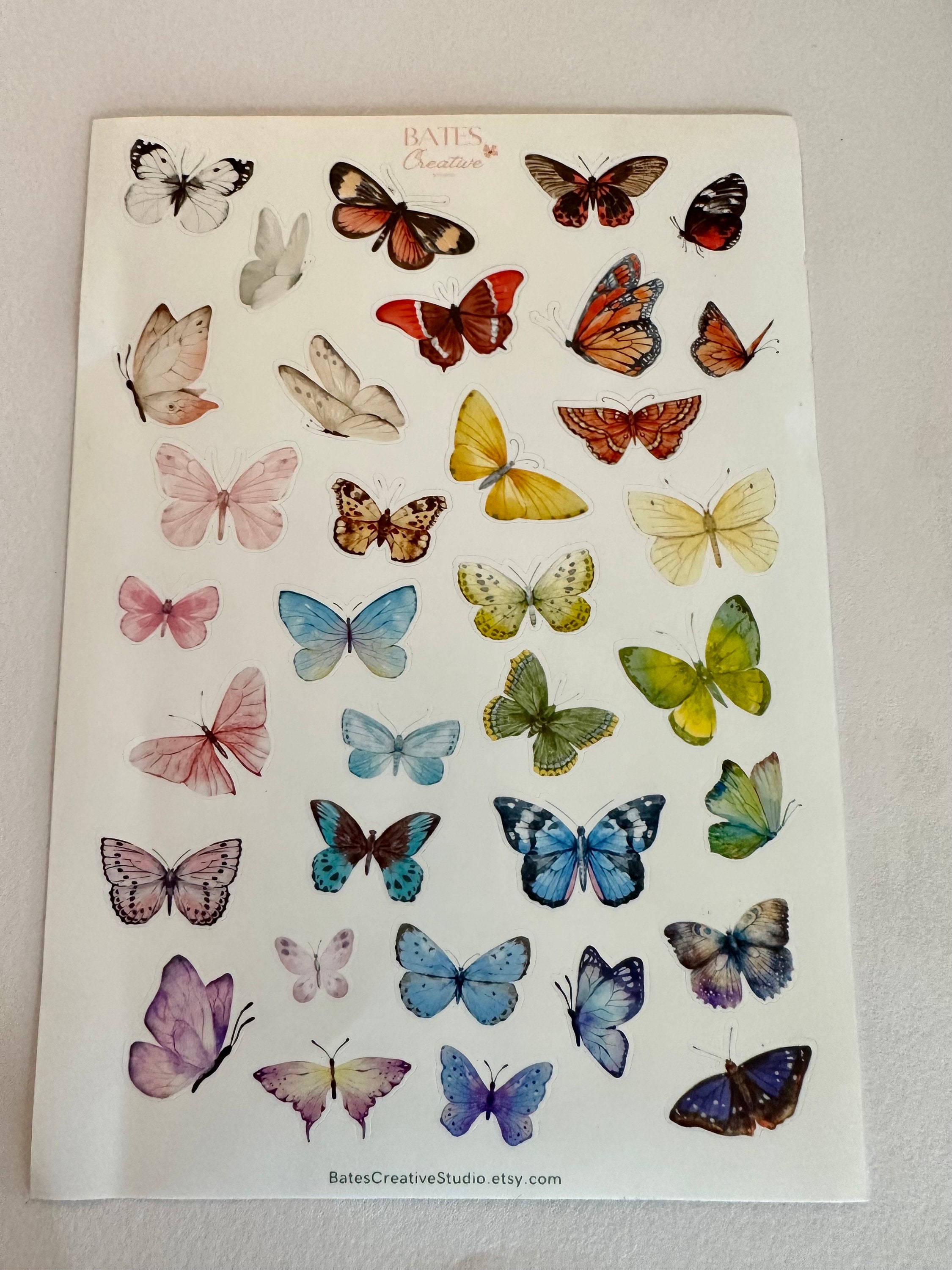Sticker Sheet - Rainbow Watercolor Butterfly Stickers - Planner ...