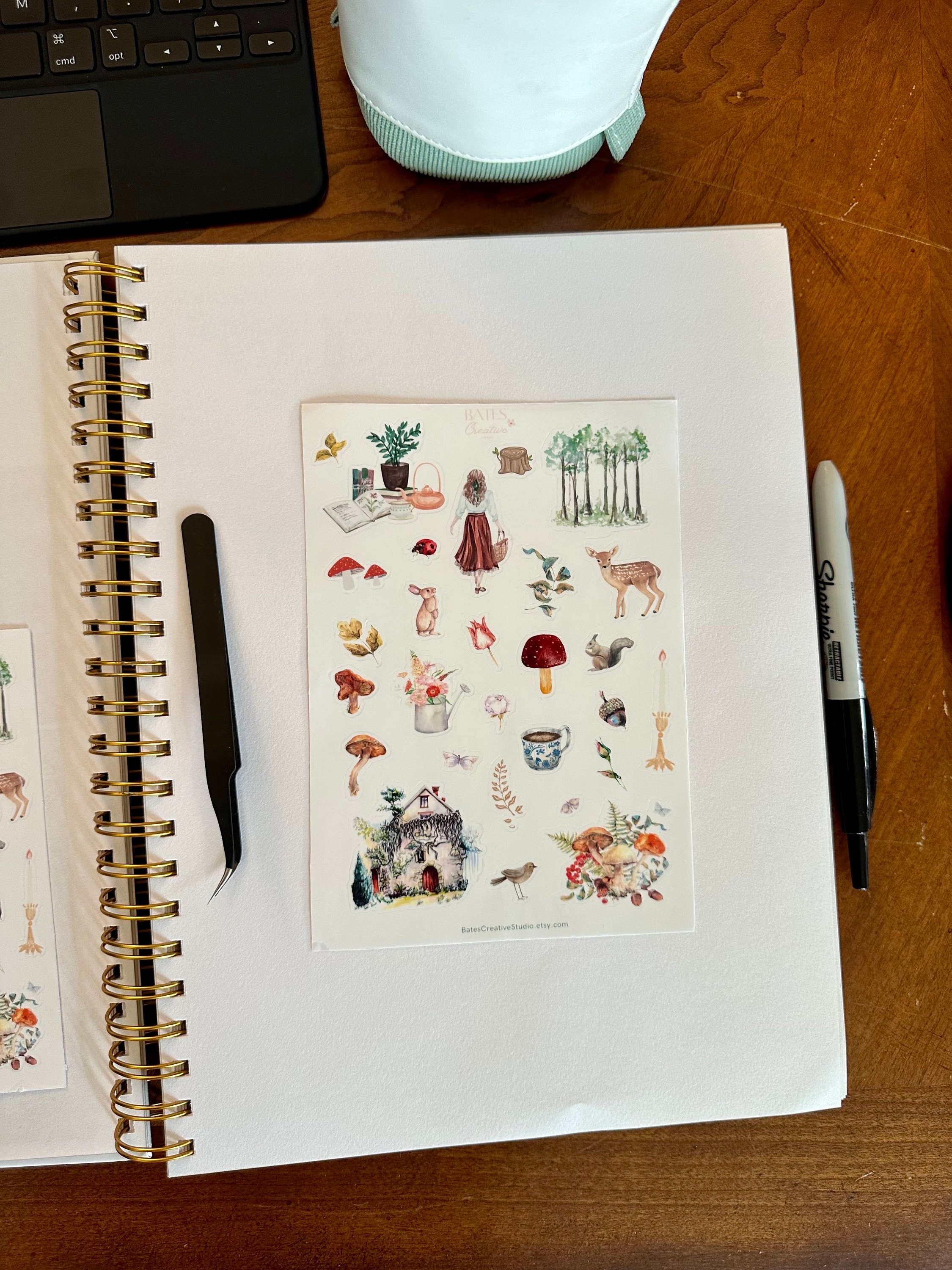 Sticker Sheet - Cottagecore Stickers - Planner Stickers, DIY Bullet ...