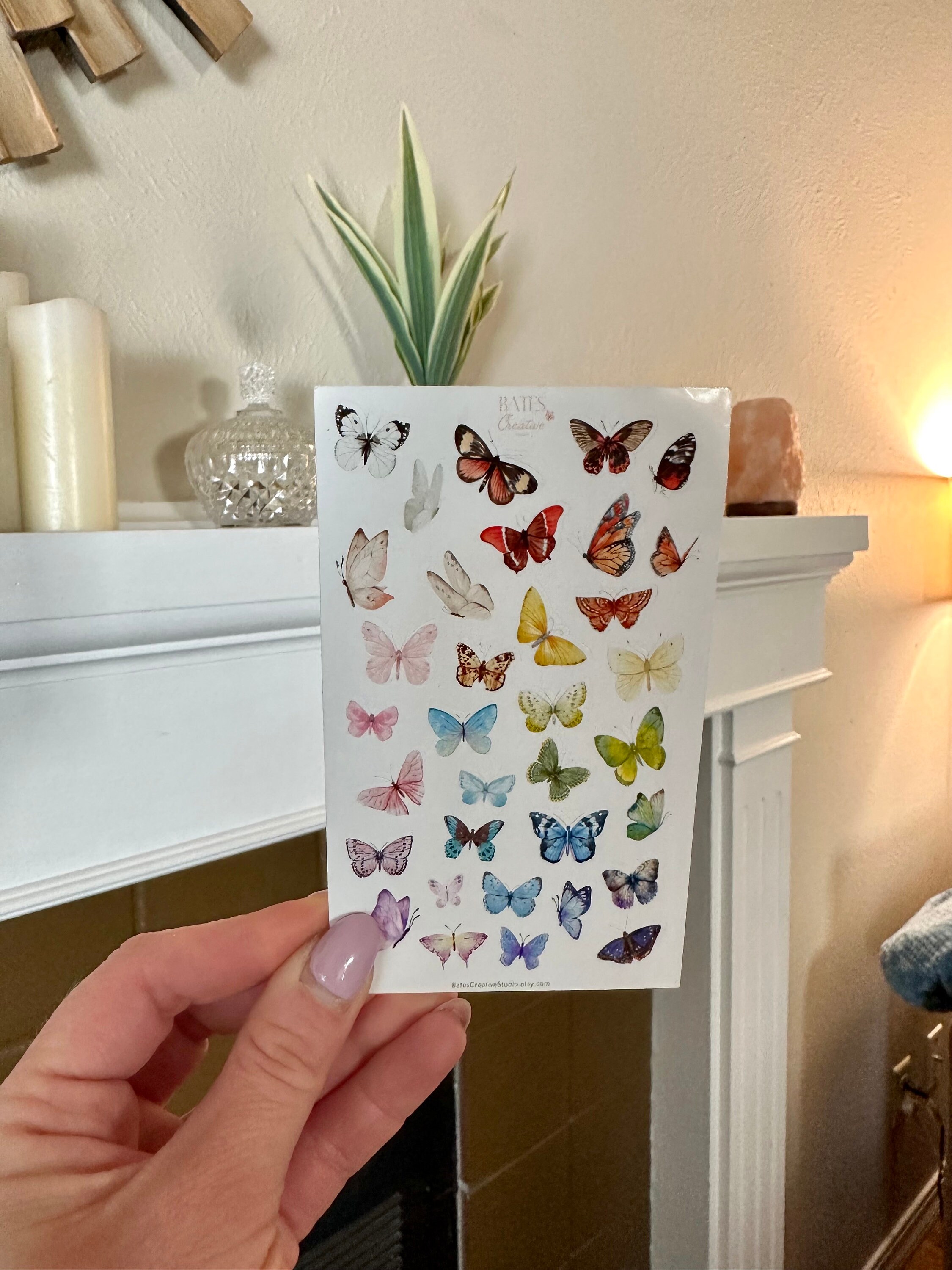 Sticker Sheet - Rainbow Watercolor Butterfly Stickers - Planner ...