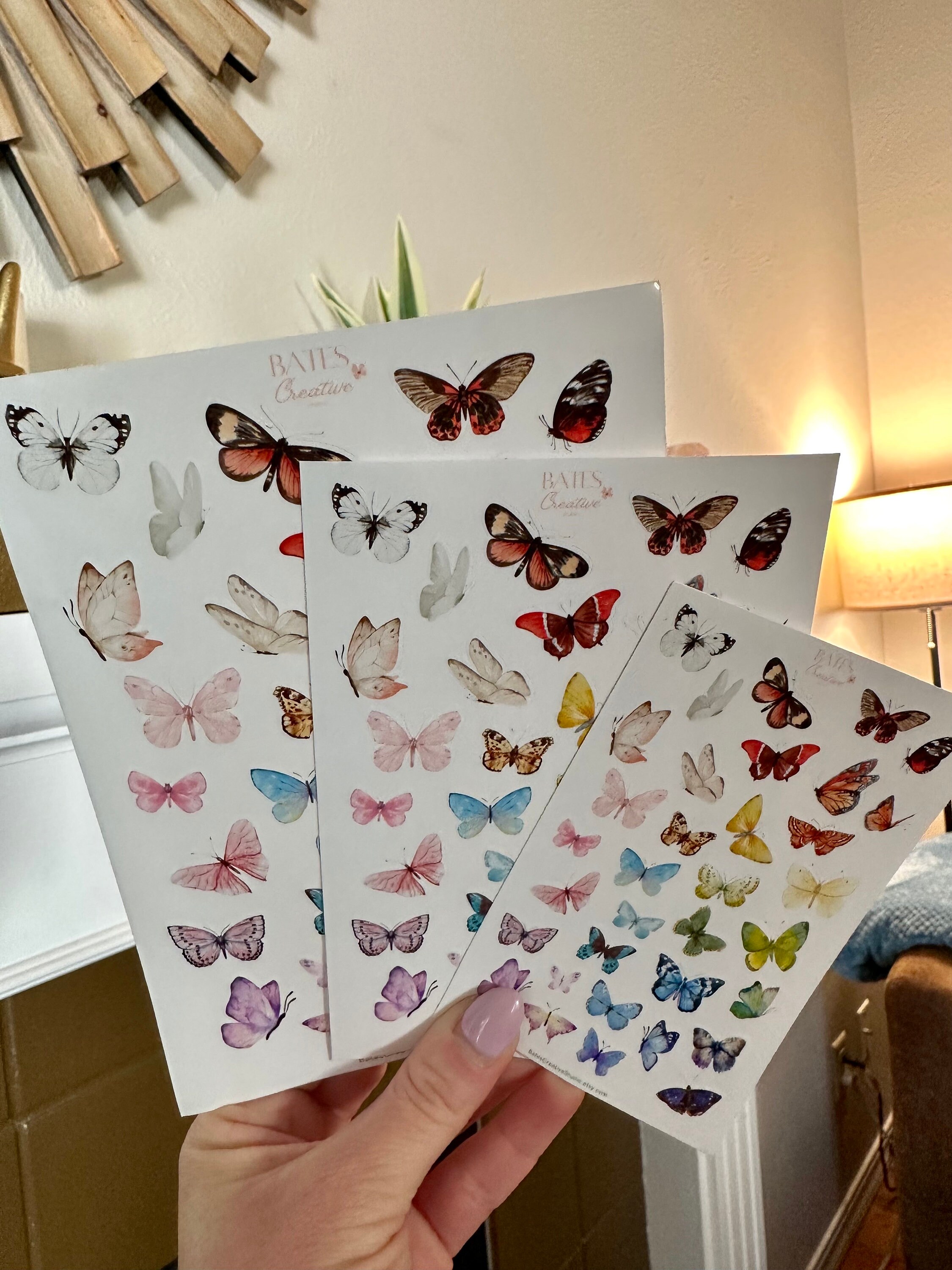 Sticker Sheet - Rainbow Watercolor Butterfly Stickers - Planner ...