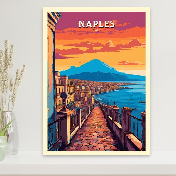Naples Illustration Wall Art Etsy UK