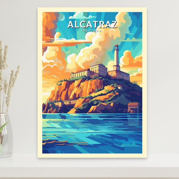 Alcatraz Poster | Alcatraz Print | Alcatraz Print Design | California | Alcatraz Artwork | Alcatraz Wall Art | USA Home Decor | ID 453