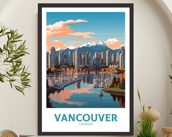 Vancouver Poster | Vancouver Travel Print | Illustration | Vancouver Art | Vancouver Wall Art | City Landscape | Canada Print | ID 393