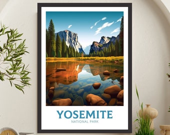 Yosemite Park Poster Wall Art | Yosemite National Park Travel Print | Yosemite National Park Illustration | California Travel Print | ID 258