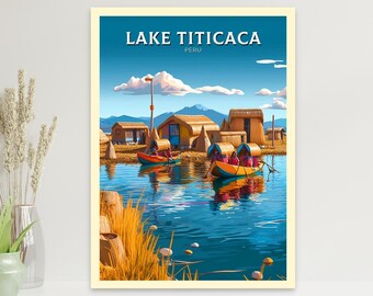 Lake Titicaca Travel Poster |  Lake Titicaca Travel Print | Lake Titicaca Design | Lake Titicaca Wall Art | Lake Titicaca Painting | ID 261