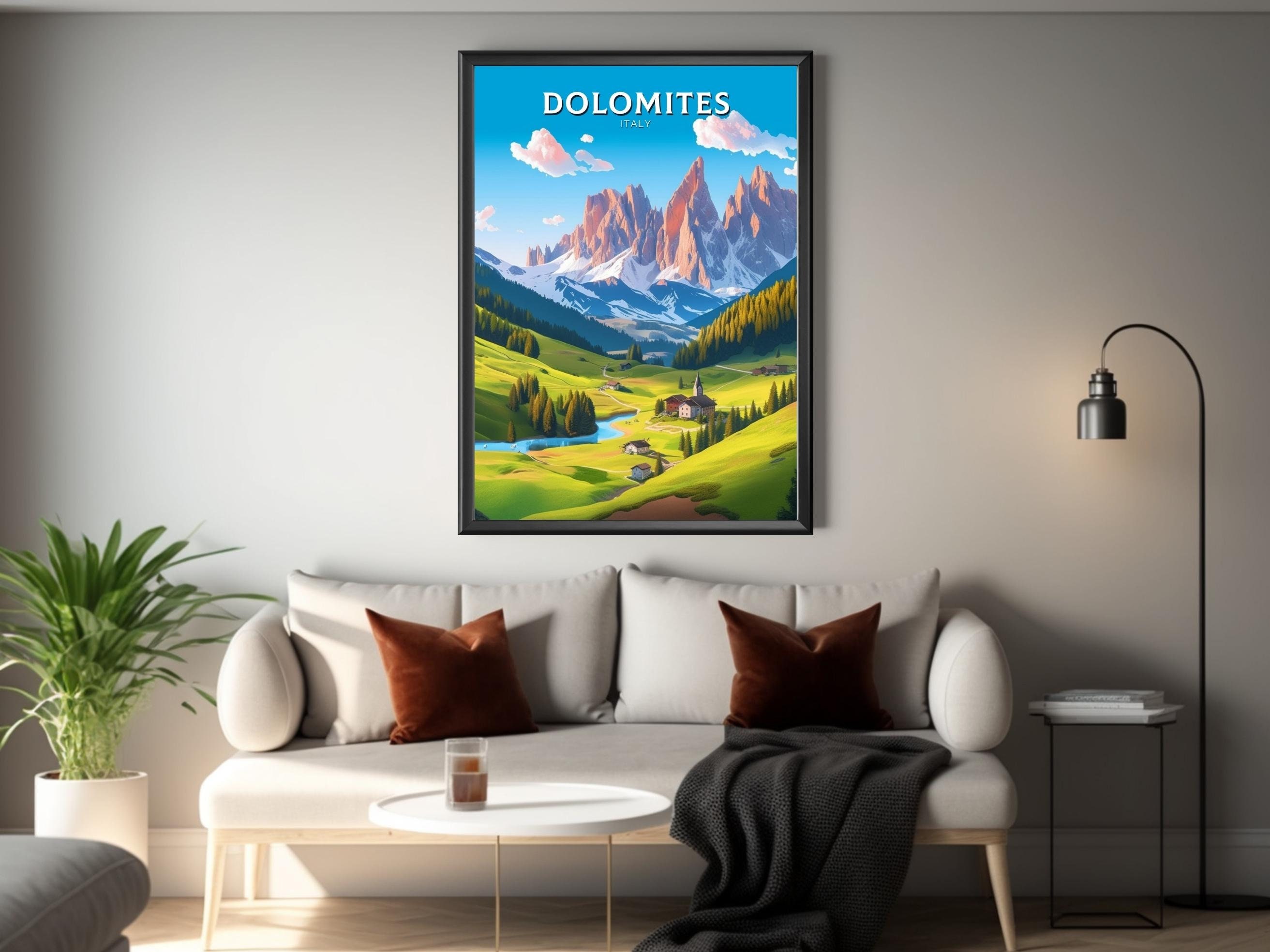 Discover Affiche Voyage Dolomites Cadeau Italie