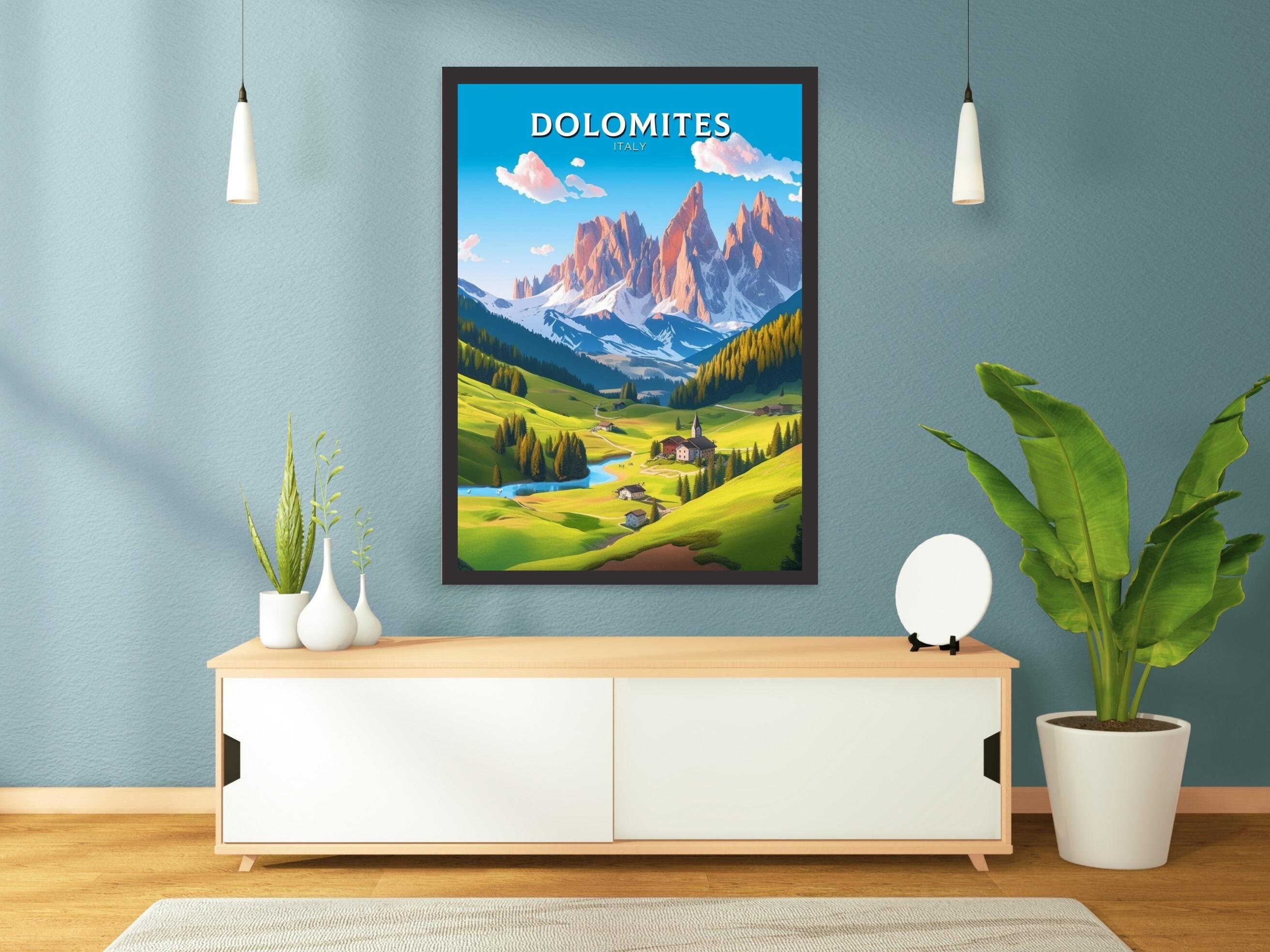 Discover Affiche Voyage Dolomites Cadeau Italie