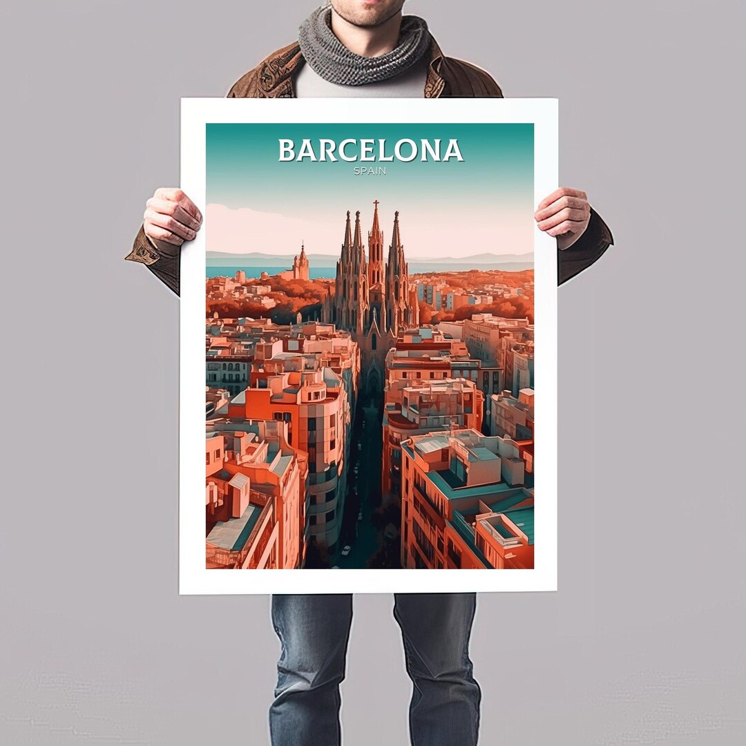Barcelona Print Barcelona Travel Poster Barcelona - Etsy