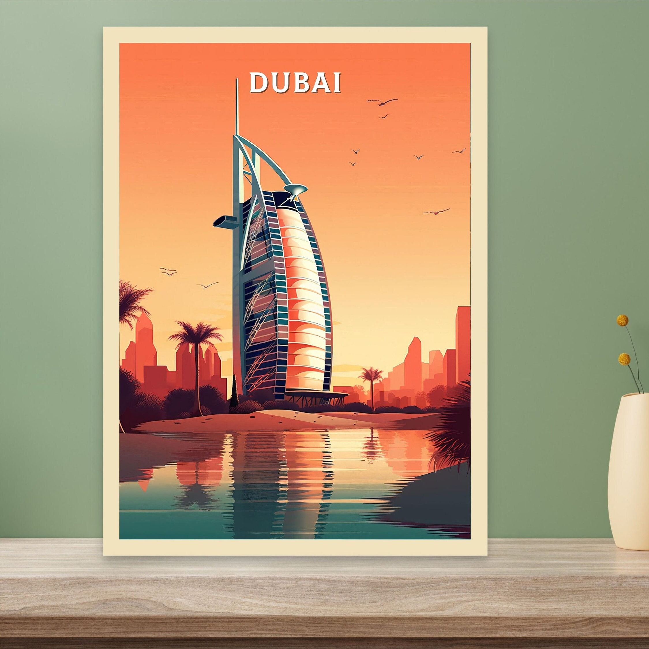 Dubai Print Dubai Poster Dubai Illustration Dubai Wall Etsy UK