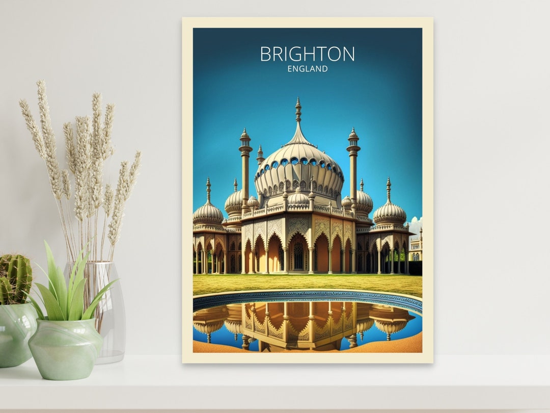 Brighton Travel Print Brighton Illustration Brighton Wall Art England Print Brighton Home Decor