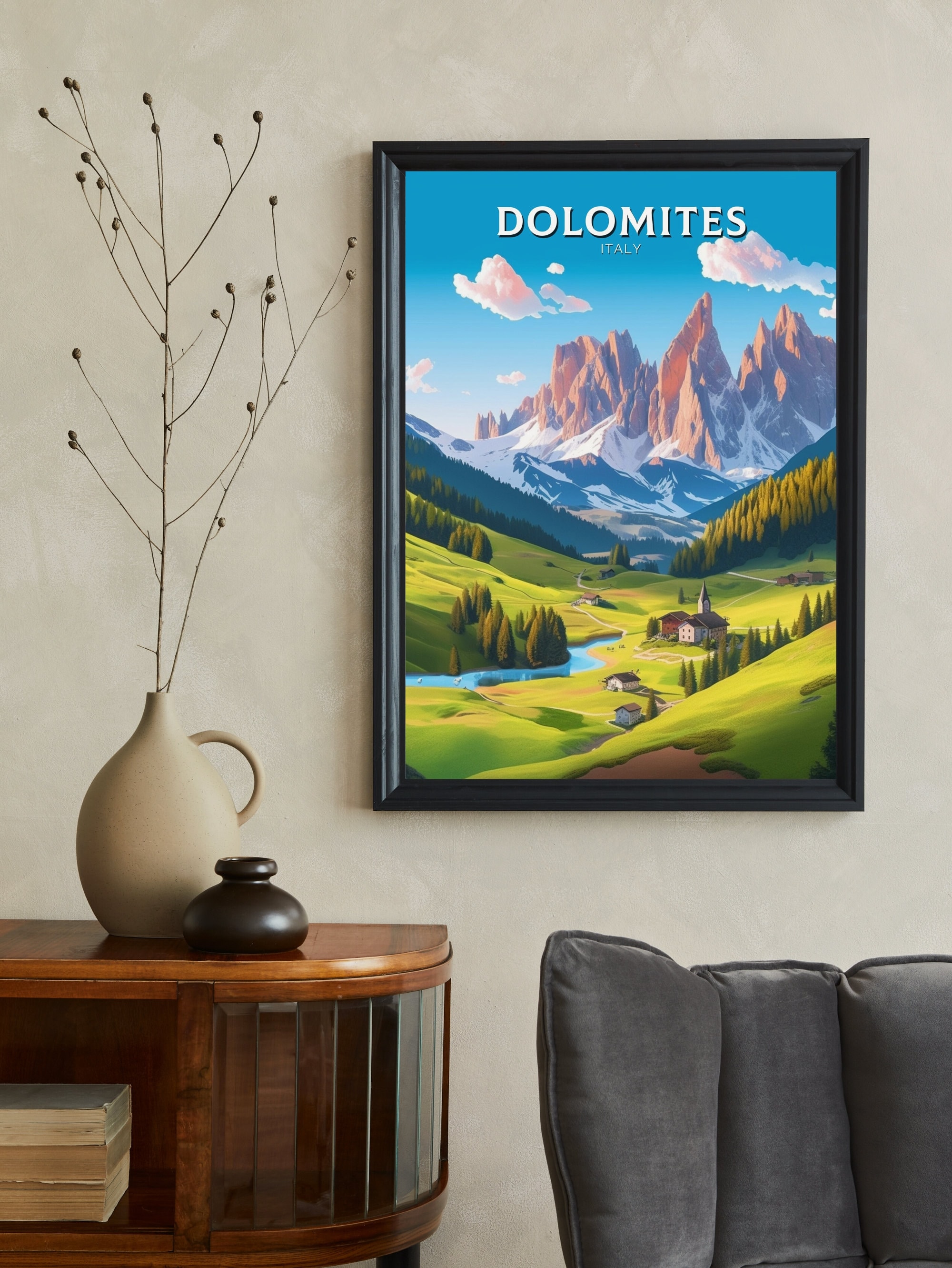 Discover Affiche Voyage Dolomites Cadeau Italie