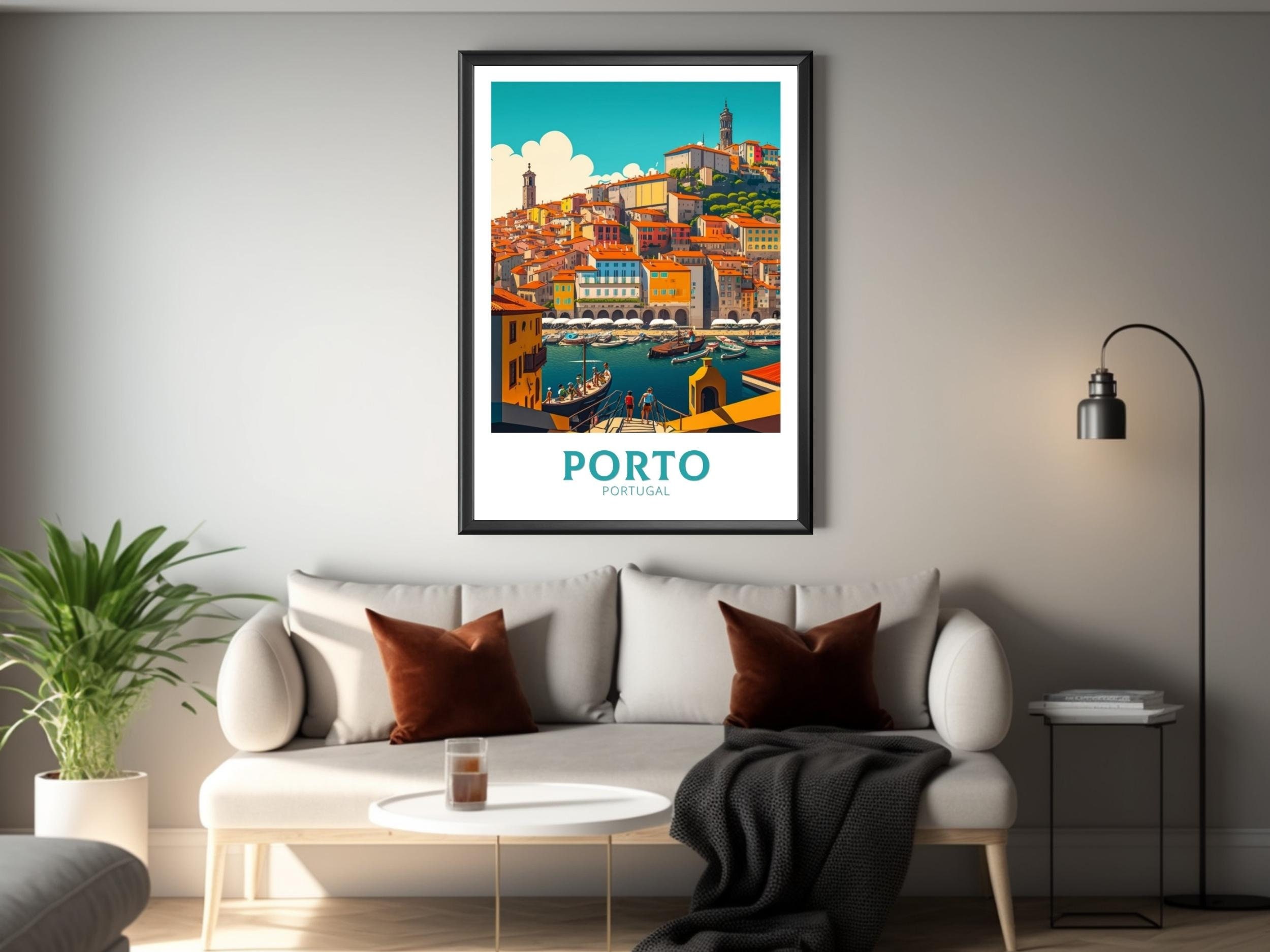 Impression de voyage à Porto Portugal, affiche de Porto, art mural