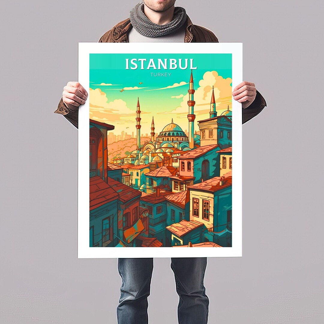 Istanbul Travel Print Istanbul Illustration Istanbul Wall Art Turkey Print Istanbul Home Decor