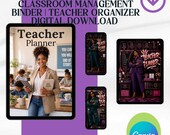 Teacher Planner Printable PDF | Lesson Plan & Classroom Management Binder | Teacher Organizer Digital Download