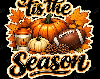 Fall Football PNG, Autumn Pumpkin Shirt Graphic, Game Day Sublimation (Digital Download)