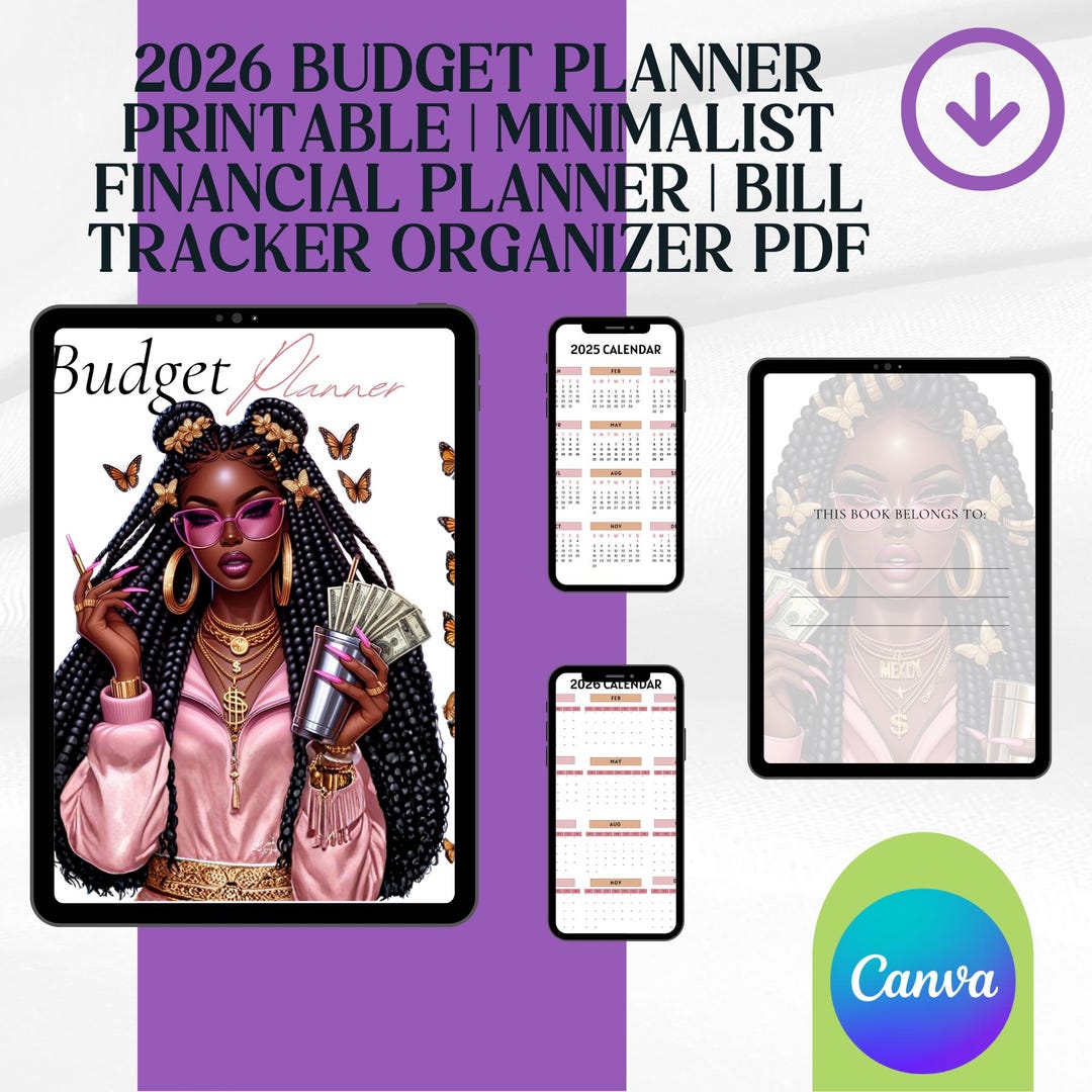 2026 Budget Planner Printable | Minimalist Financial Planner | Bill