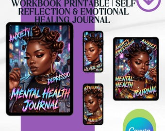 Anxiety & Depression Journal PDF | Mental Health Workbook Printable | Self Reflection and Emotional Healing Journal