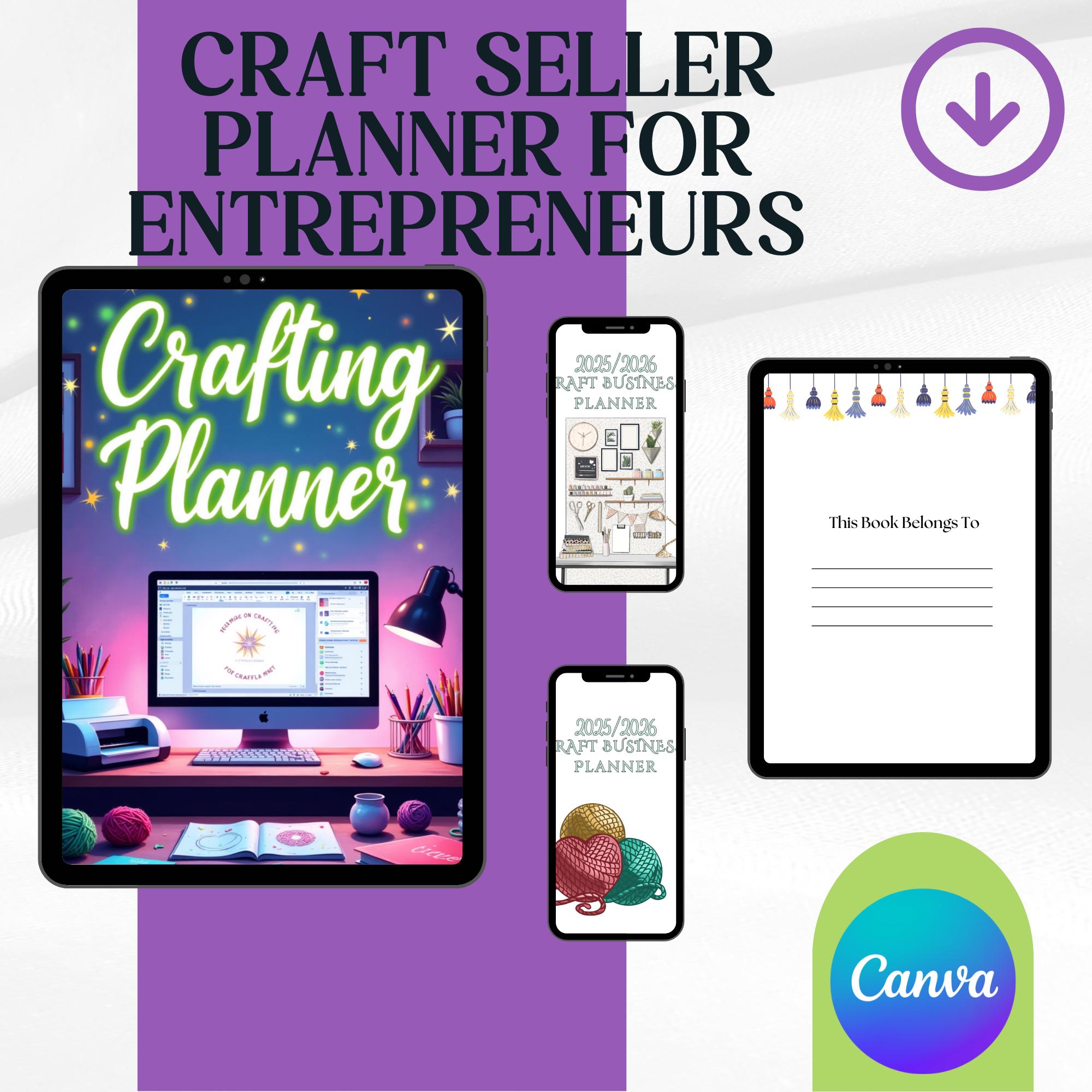 store product block Craft Seller Planner for Entrepreneurs | Income Tracker, Marketing Sheets, Order Forms | 2025-2026 PDF for GoodNotes poster