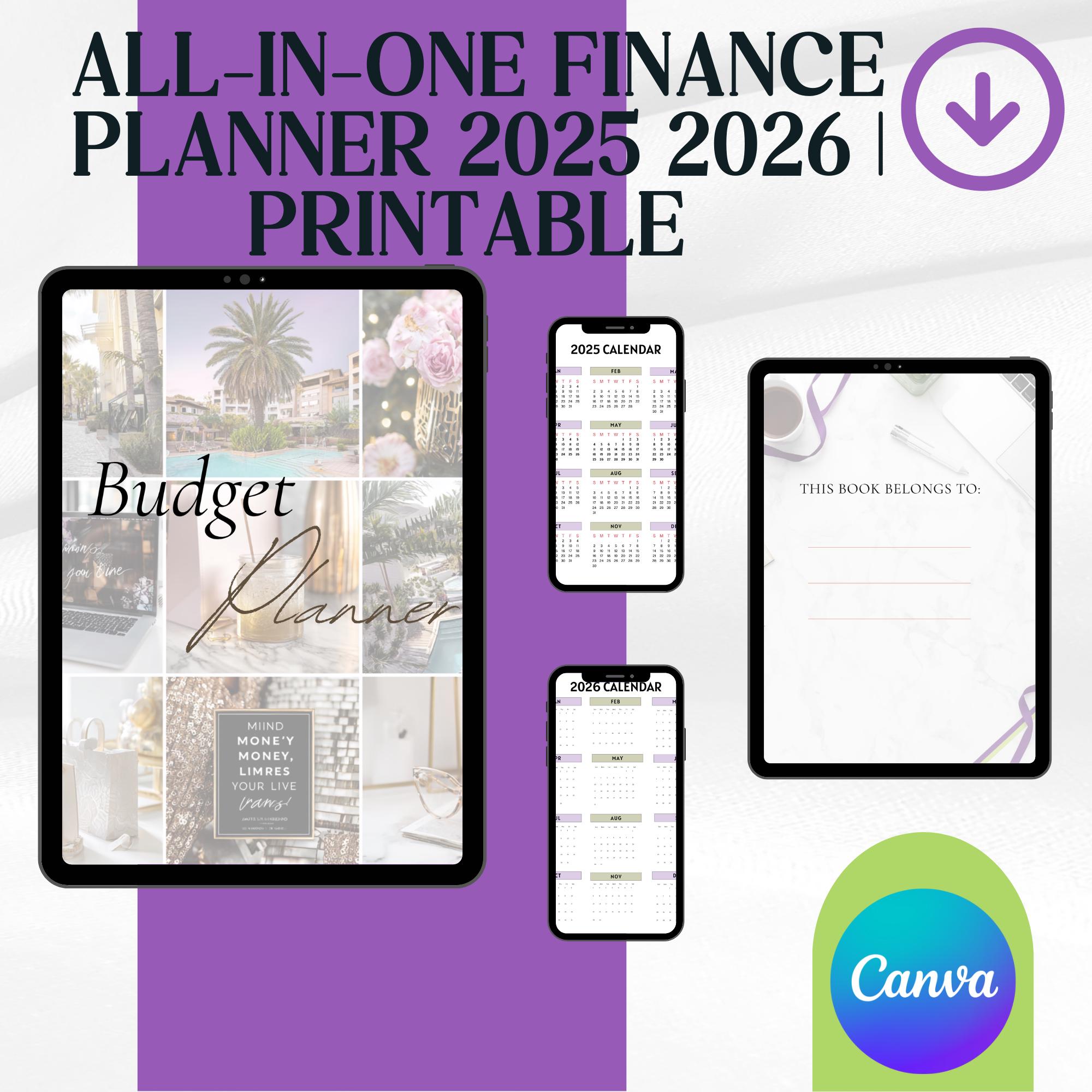 store product block All-in-One Finance Planner 2025 2026 | Printable + Digital | Calendars, Budgeting Tools, Debt Tracker | Easy to Use poster