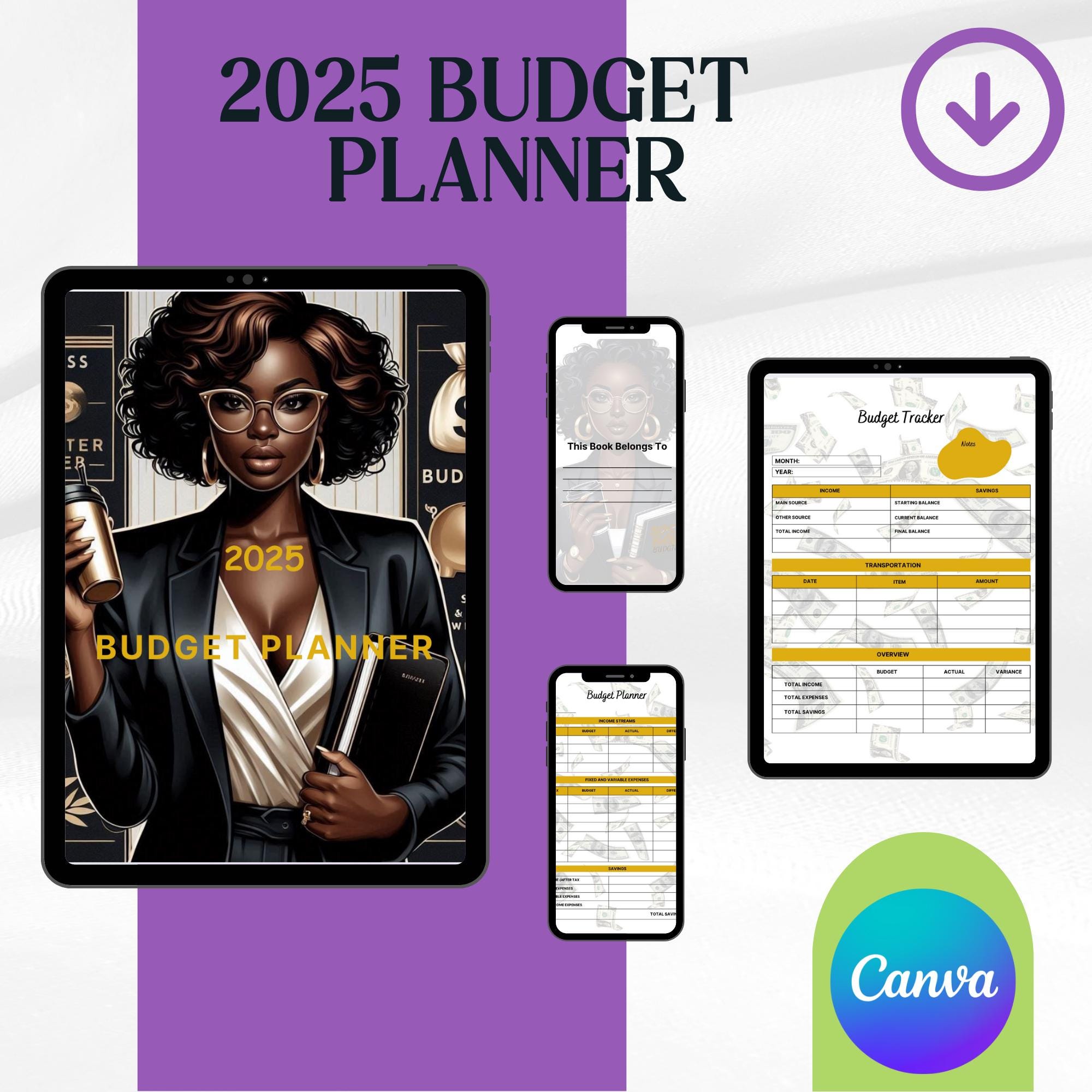 store product block 2025/2026 Financial Fitness Kit | Printable Budget Organizer | Track Expenses, Savings & Debt Payoff | GoodNotes PDF Download poster